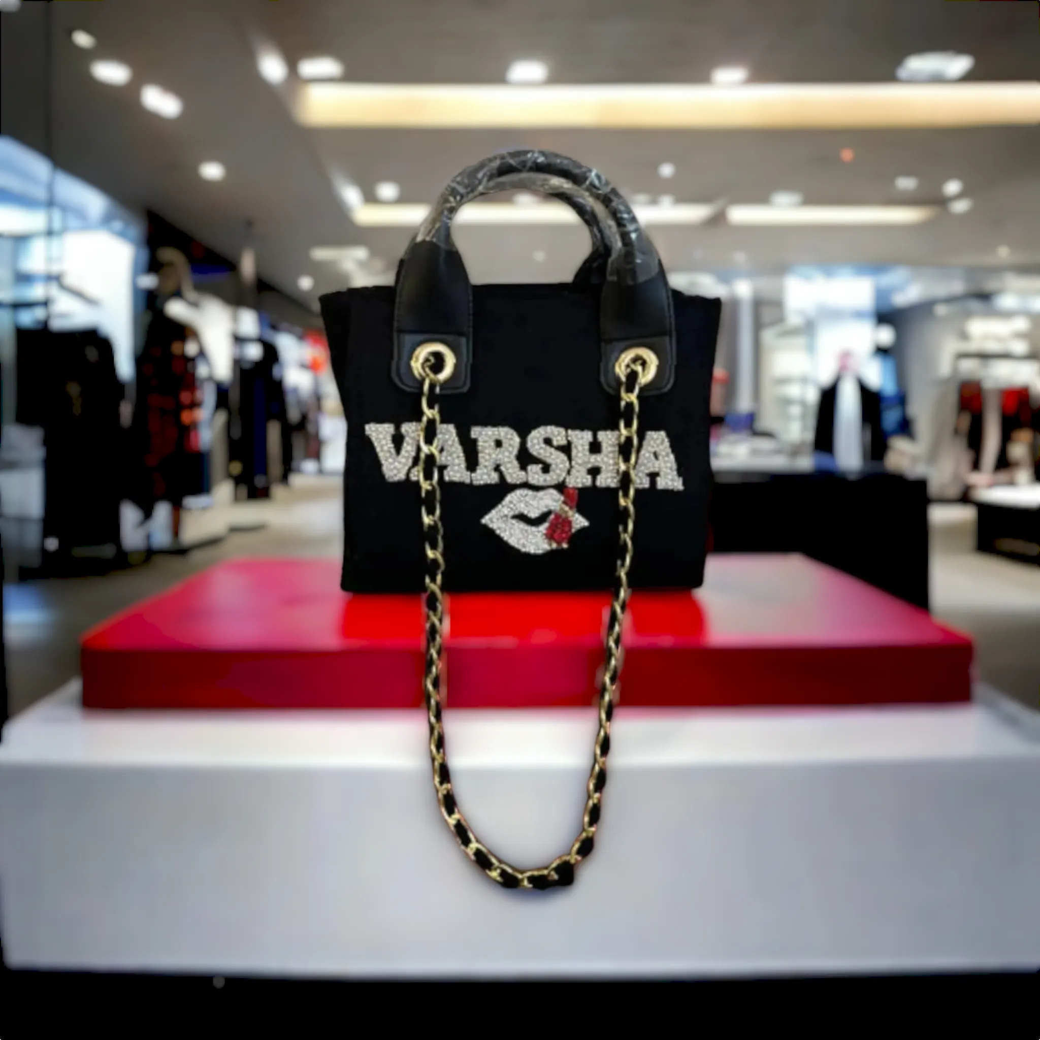 Black Canvas Premium Mini Tote Customized Bag For Women
