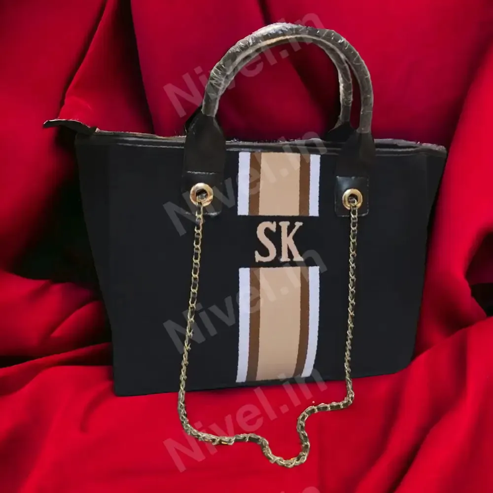 Black Canvas Premium Mini Tote Customized Bag For Women