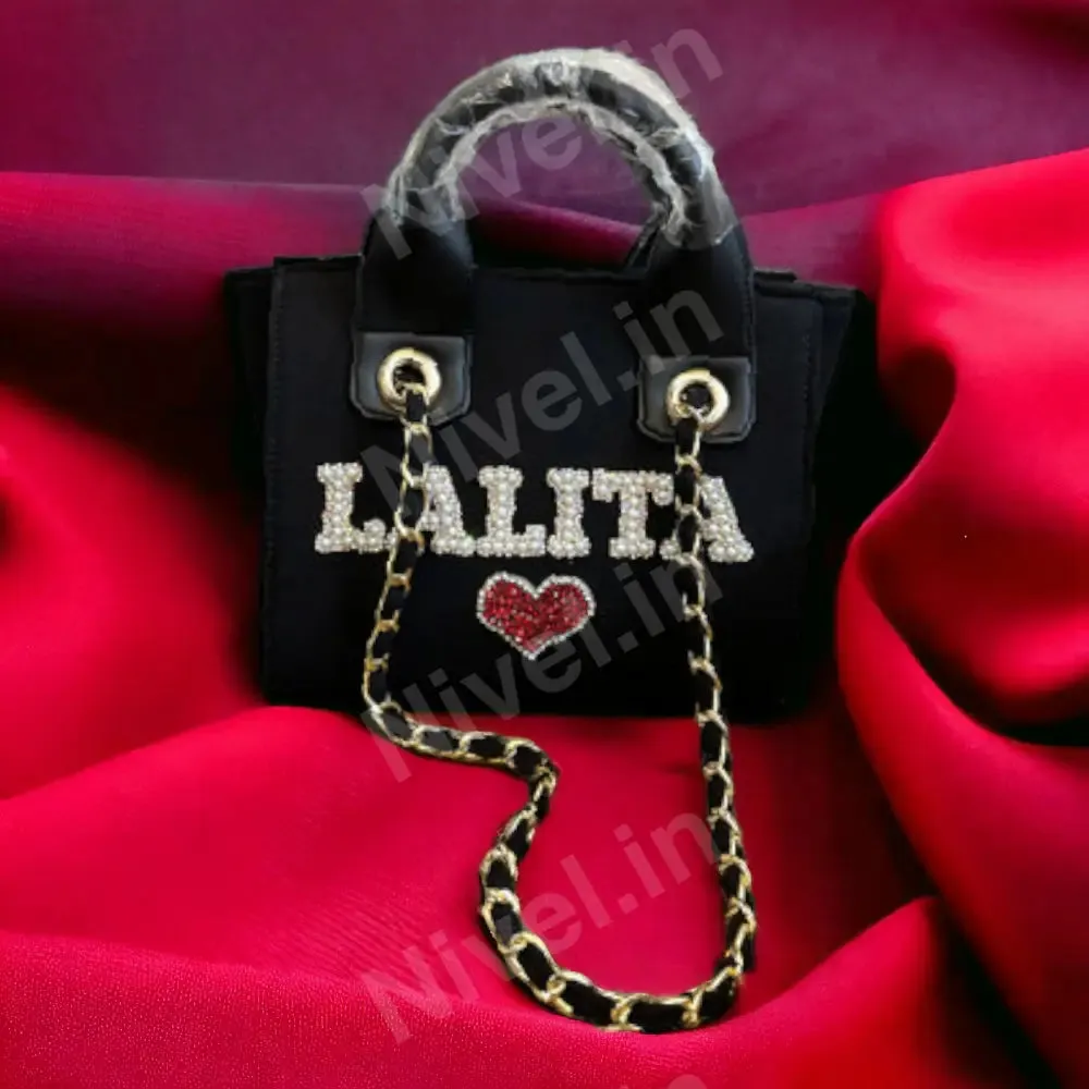 Black Canvas Premium Mini Tote Customized Bag For Women