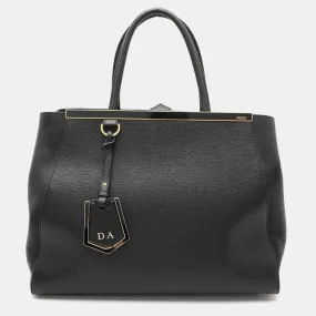 Black Leather Medium 2Jours Tote
