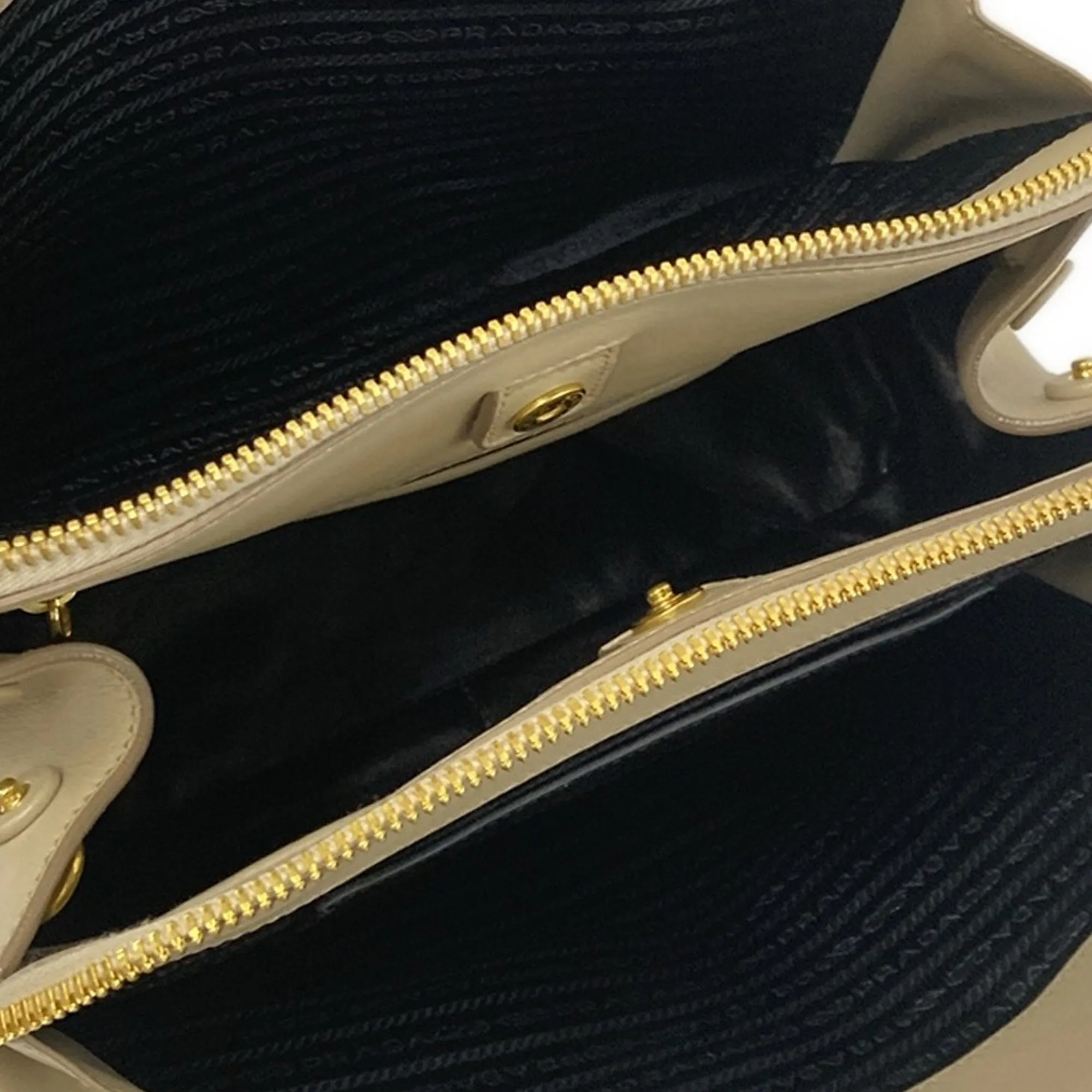 Brown Prada Bicolor Soft Calf Double Zip Dome Satchel