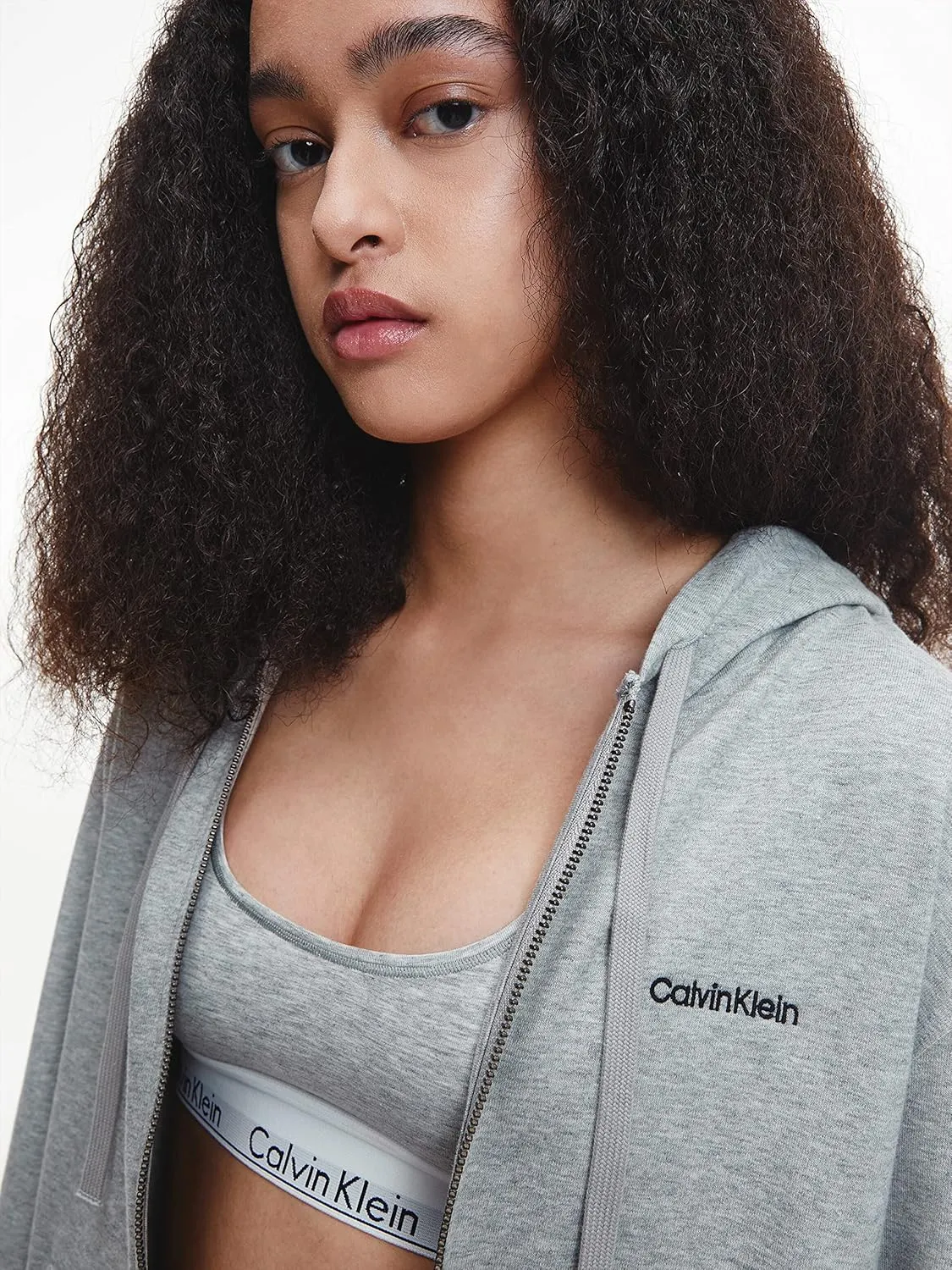 Calvin Klein Women's Modern Cotton Lounge Full Zip Hoodie