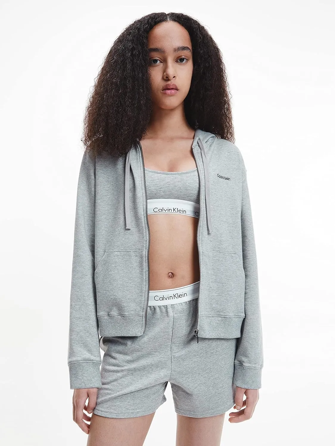 Calvin Klein Women's Modern Cotton Lounge Full Zip Hoodie