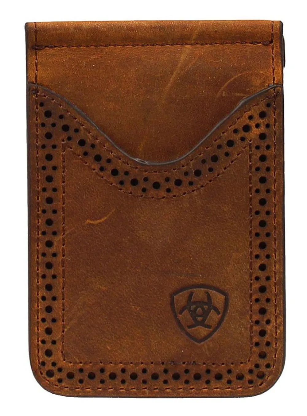Cards Cash Perforated Edge Brand Shield Wallet