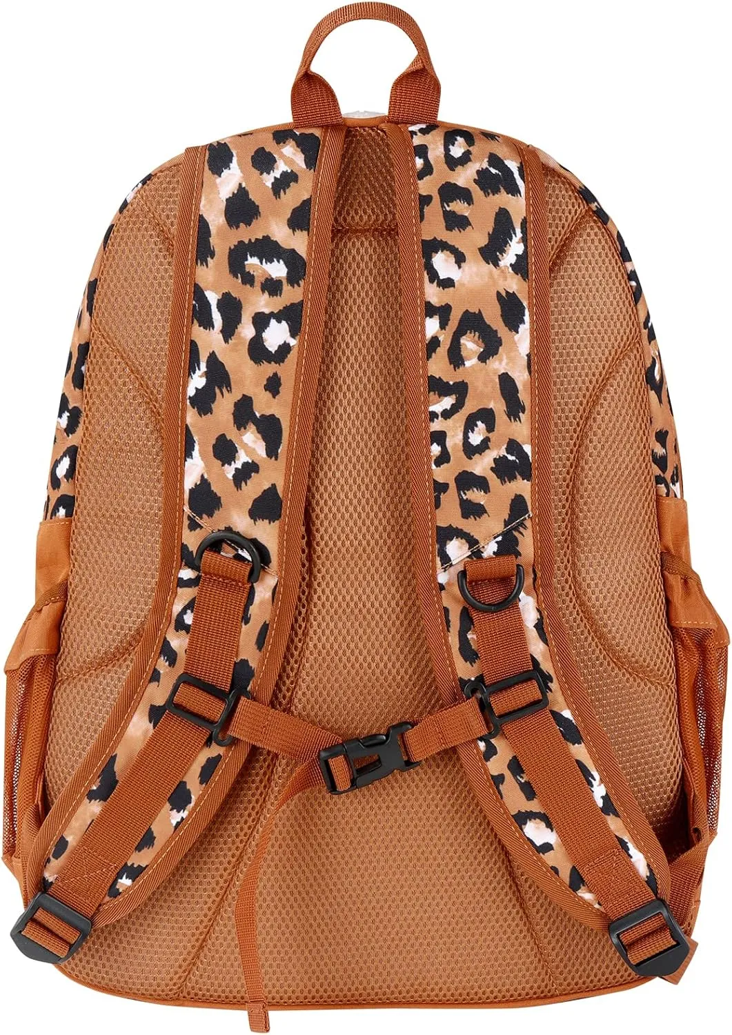 Choco Mocha Leopard Backpack for Teen Girls, Travel School Backpack for Girls Middle School Large Bookbag 18 Inch, Cheetah Brown