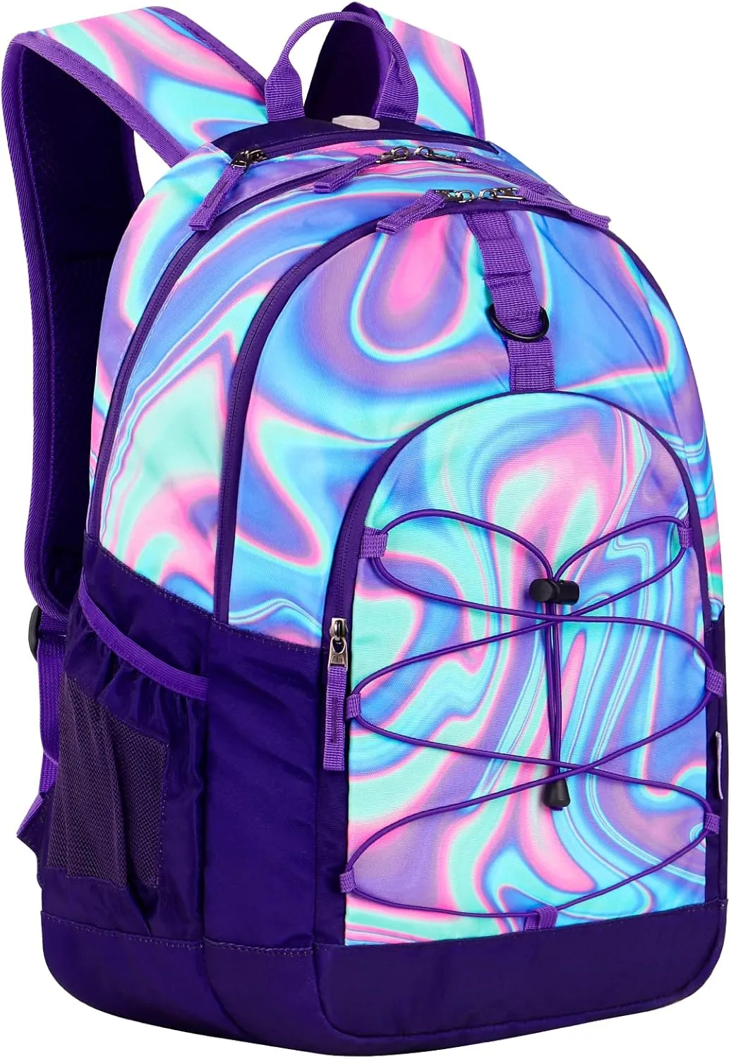 Choco Mocha Purple Backpack for Teen Girls, Travel School Backpack for Girls Middle School Large Bookbag 18 Inch