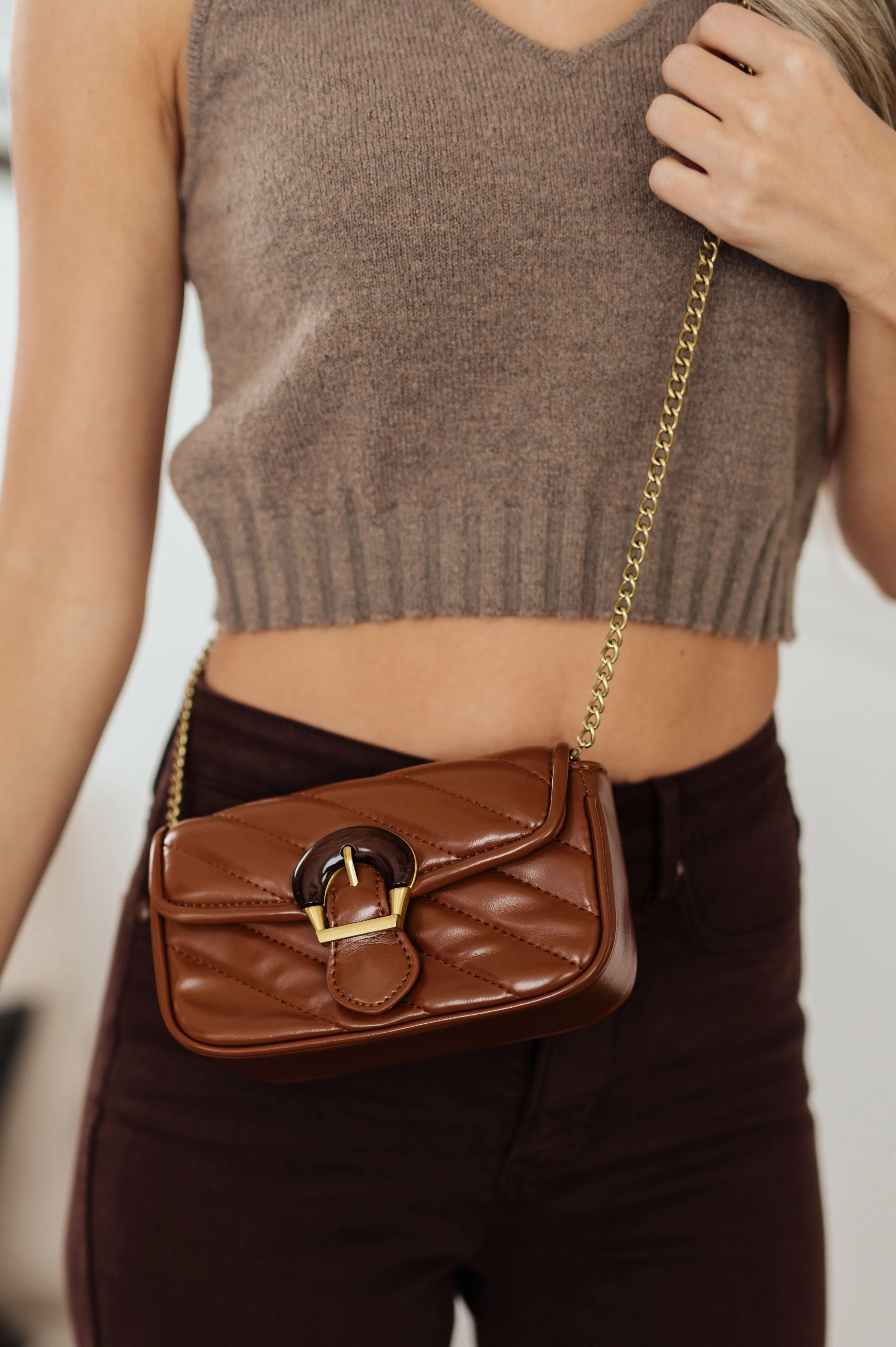 Classic Beauty Quilted Clutch - Brown - Exclusively Online