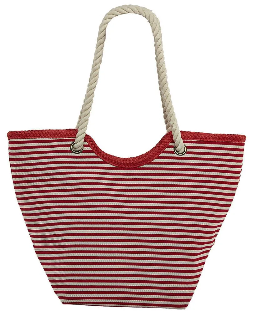 Cotton Nautical Stripes Bag by Cappelli