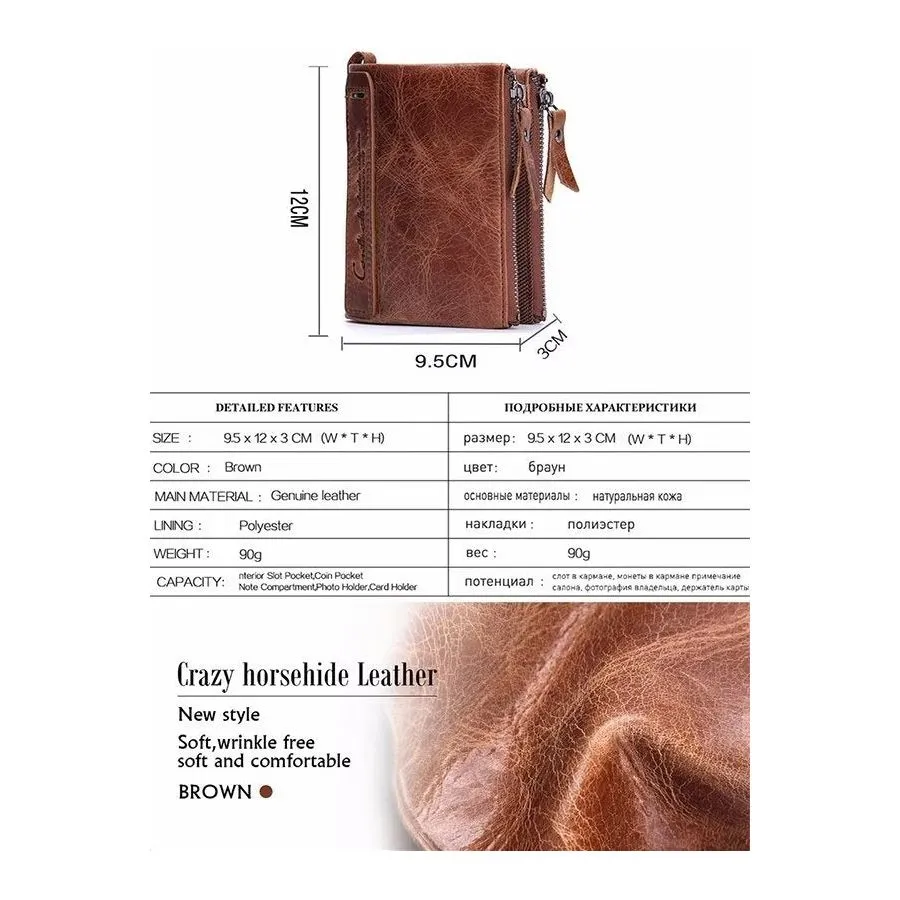 ElegantCow RFID Zipper Clutch Wallet