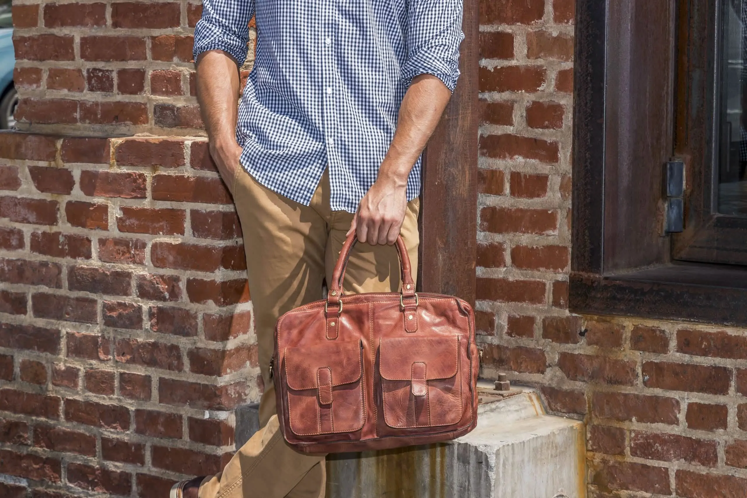 Executive Leather Commuter Briefcase