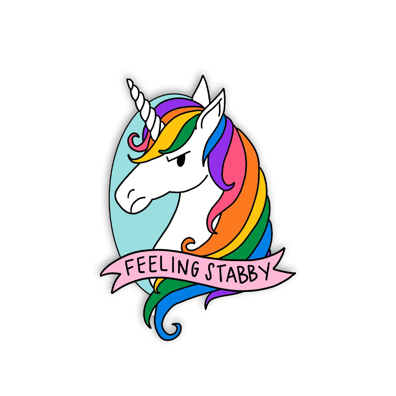 Feeling Stabby Unicorn Vinyl Sticker