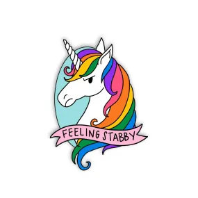 Feeling Stabby Unicorn Vinyl Sticker