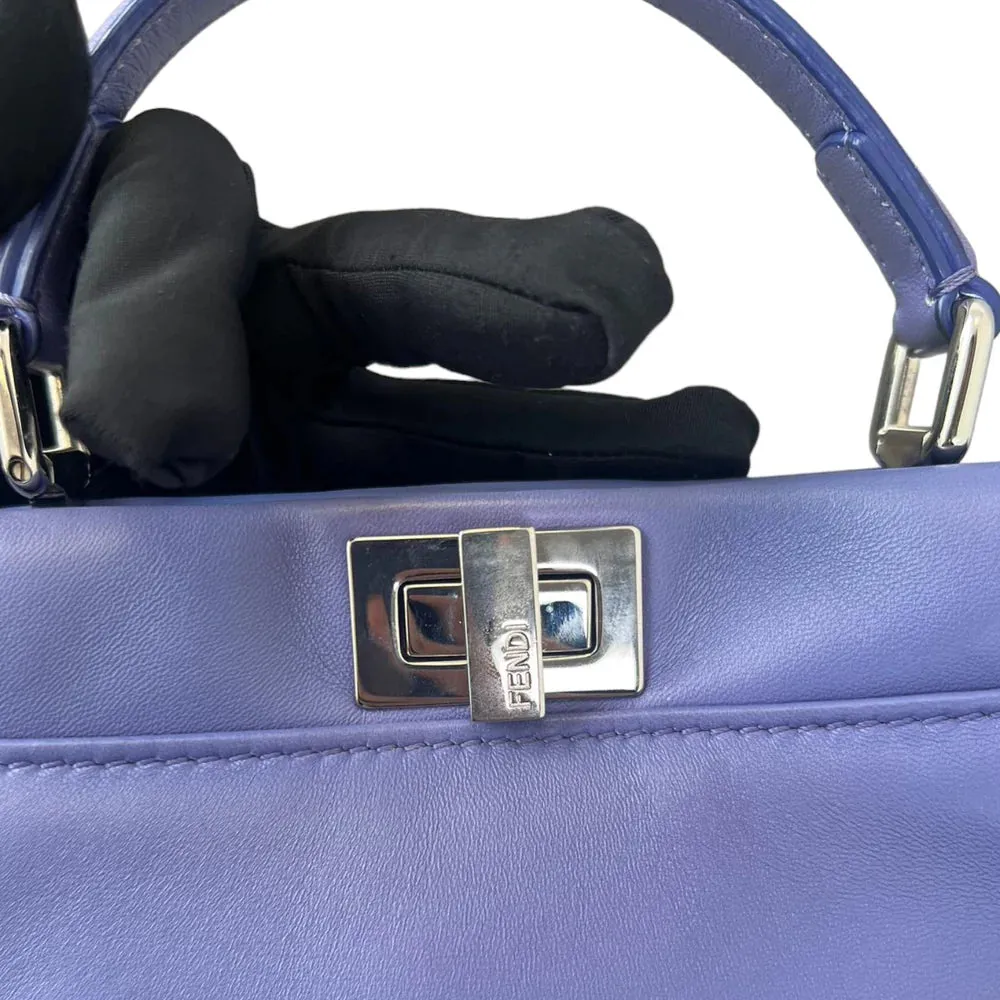 Fendi Peekaboo Mini Iconic Satchel Nappa Purple SHW