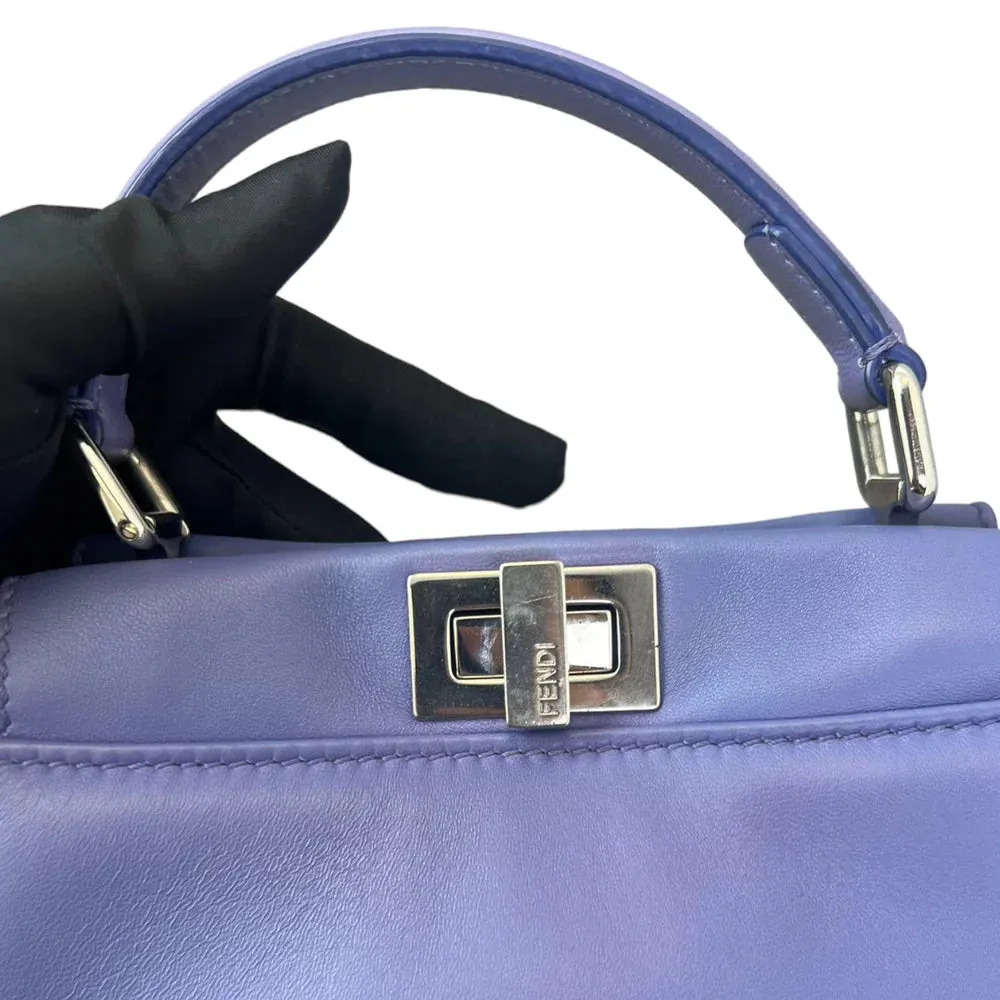 Fendi Peekaboo Mini Iconic Satchel Nappa Purple SHW