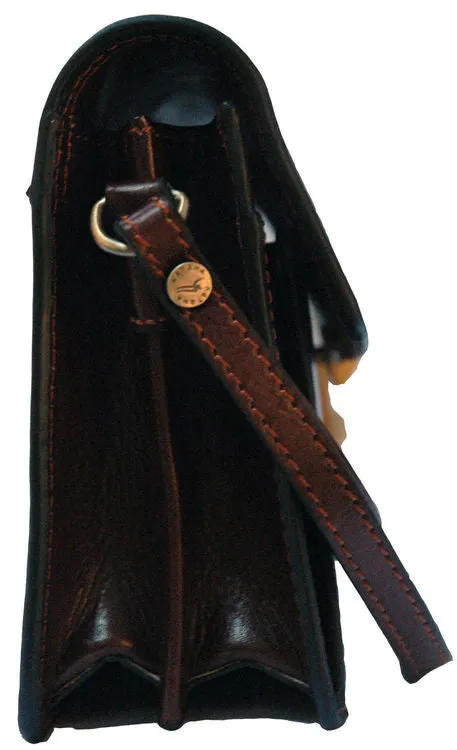 Katana Leather Black Combination Men's Wrist Clutch Bag