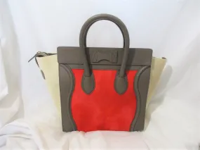 NEW CELINE PARIS ITALY Python Leather MINI LUGGAGE BRICK Tote Bag NWT