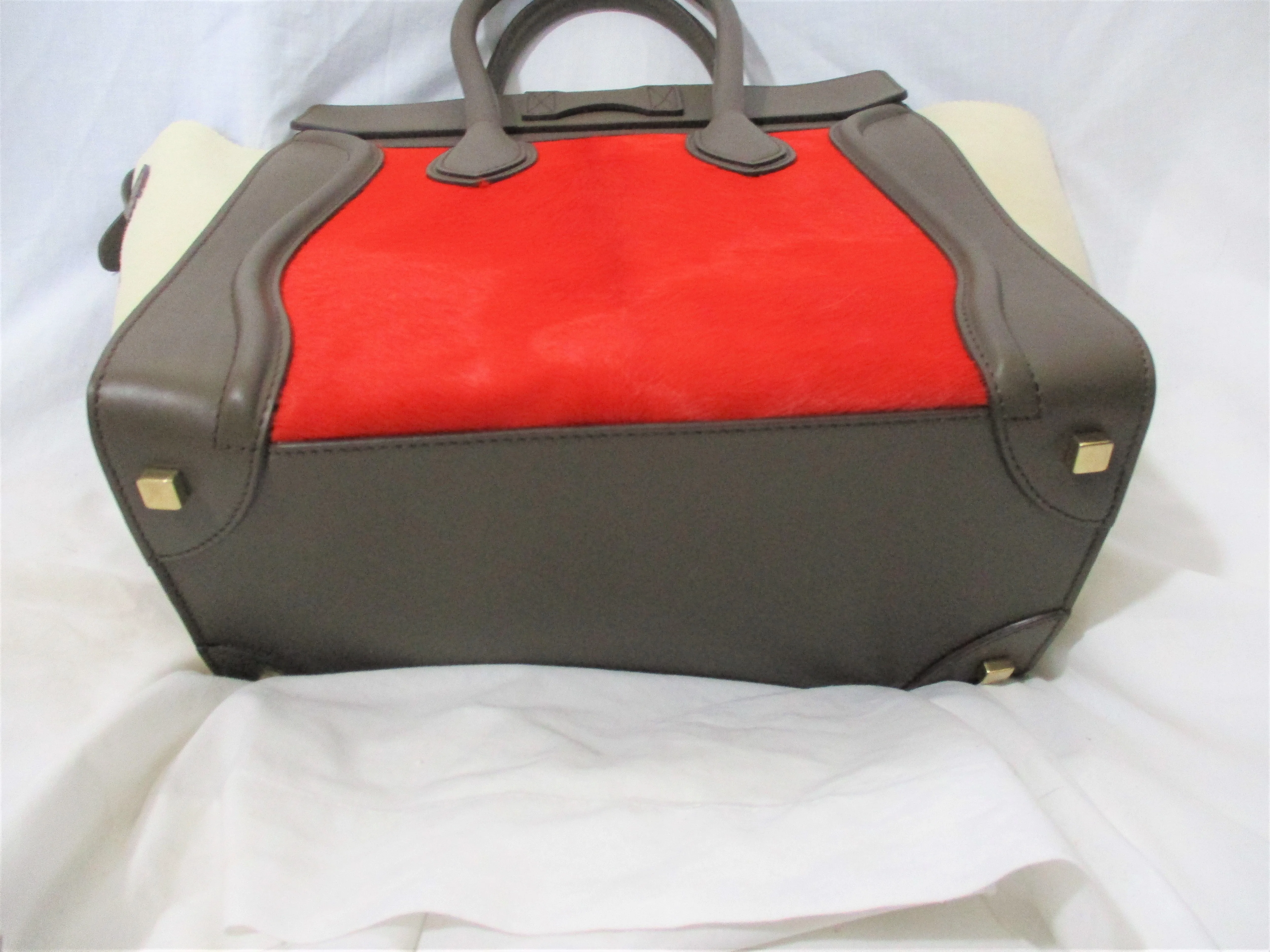 NEW CELINE PARIS ITALY Python Leather MINI LUGGAGE BRICK Tote Bag NWT