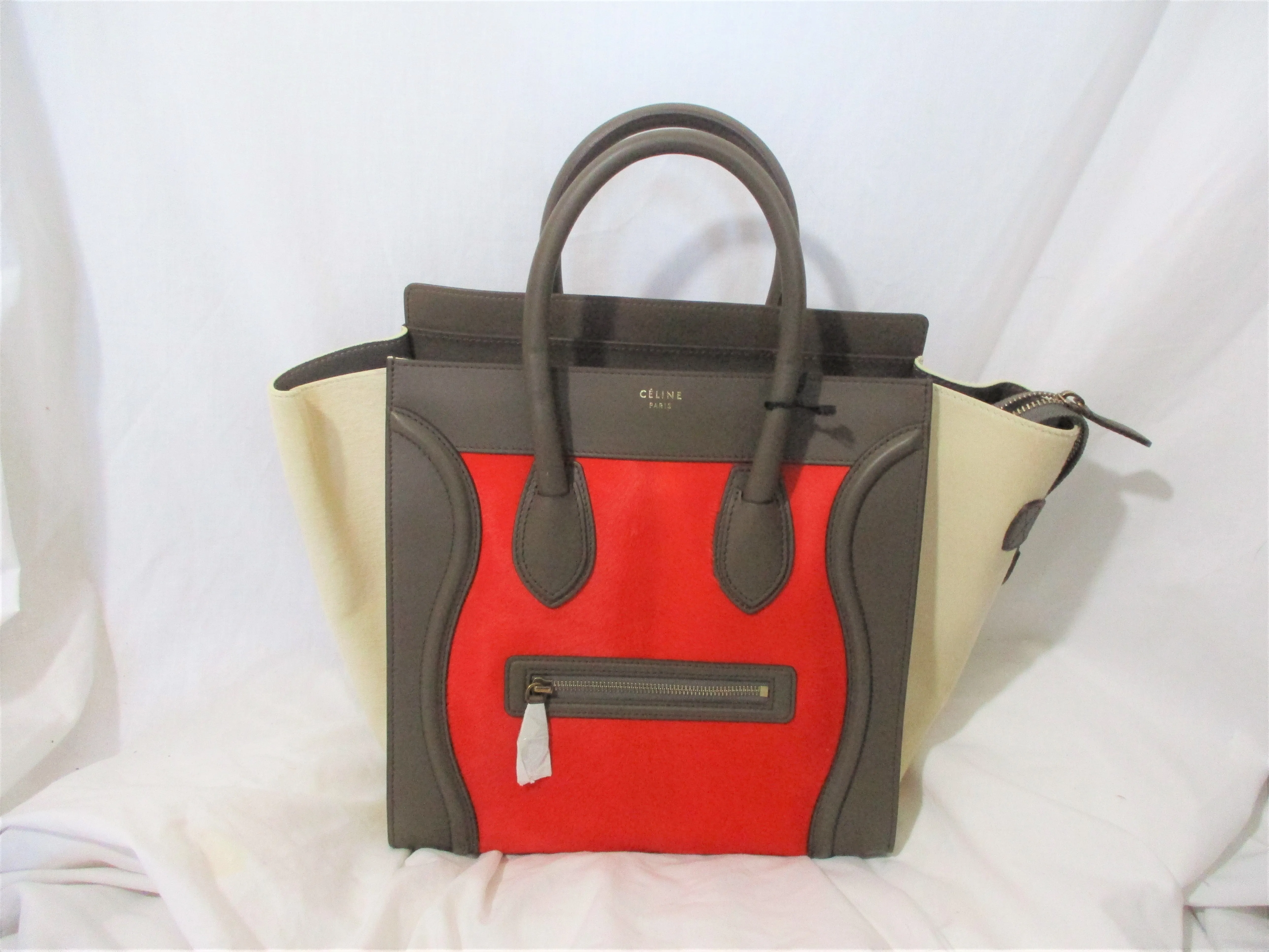 NEW CELINE PARIS ITALY Python Leather MINI LUGGAGE BRICK Tote Bag NWT