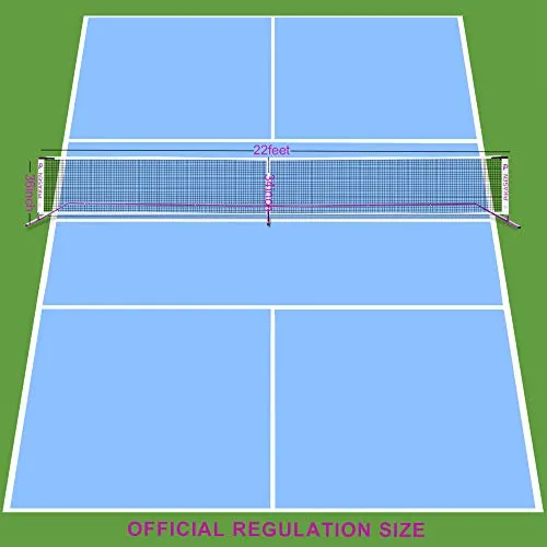 PIKASEN Portable Pickleball Net System - Regulation Size Pickle Ball Net - Set Includes Steady Metal Frame and Strong PE Net in Carry Bag, Designed for All Weather and Outdoor and Indoor
