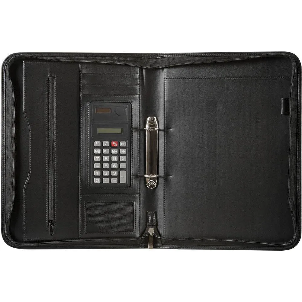 Spirax Zippered 2 Ring Compendium Folder A4 Black Professional