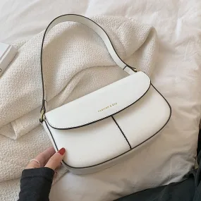 Splicing PU Leather Armpit Baguette  Bag for Women Designer Small  Shoulder Purses and Handbags 2021 Luxury Tends Designer