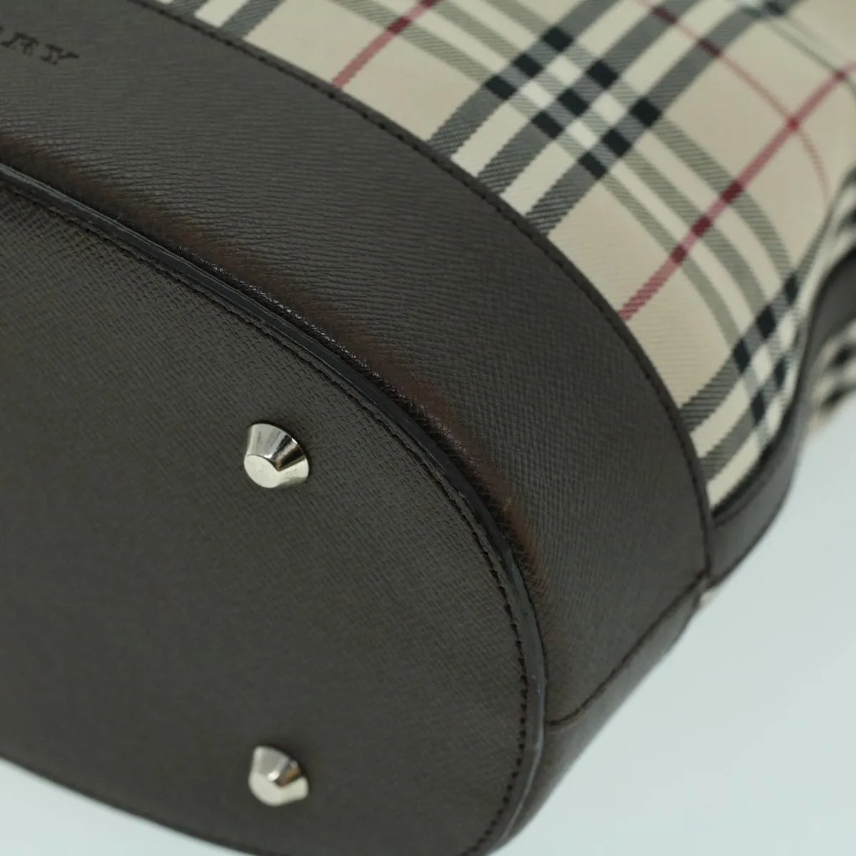 Trendy Inspired Burberry Nova Check Tote Bag Canvas Leather Beige Brown Auth 54021