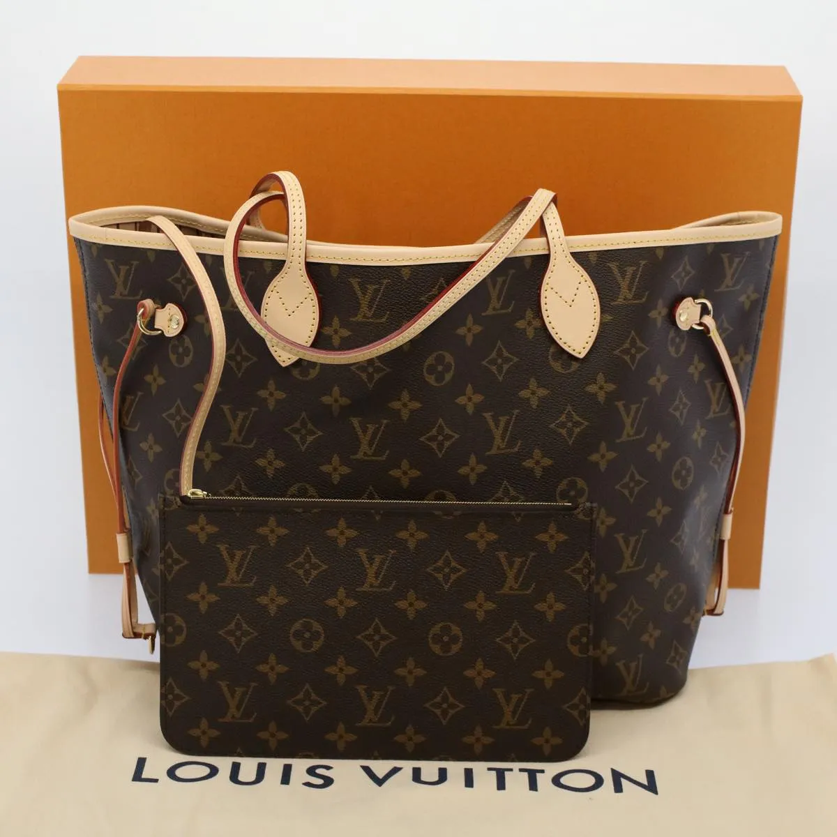 Trendy Inspired Louis Vuitton Monogram Neverfull Mm Tote Bag M40156 Lv Auth Ar10581s