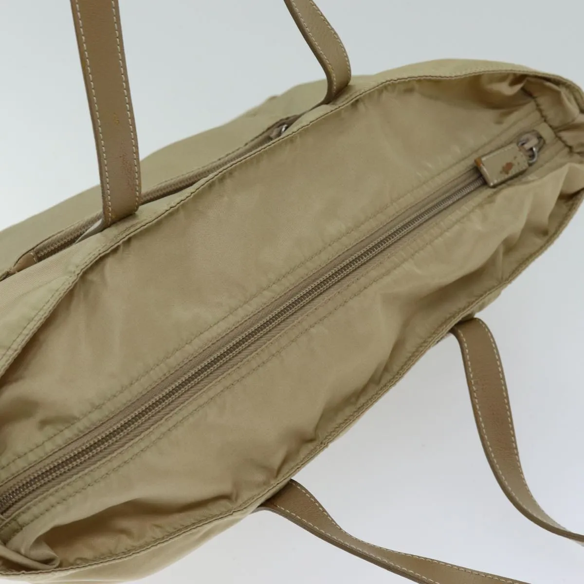 Trendy Inspired Prada Tote Bag Nylon Beige Auth 75668
