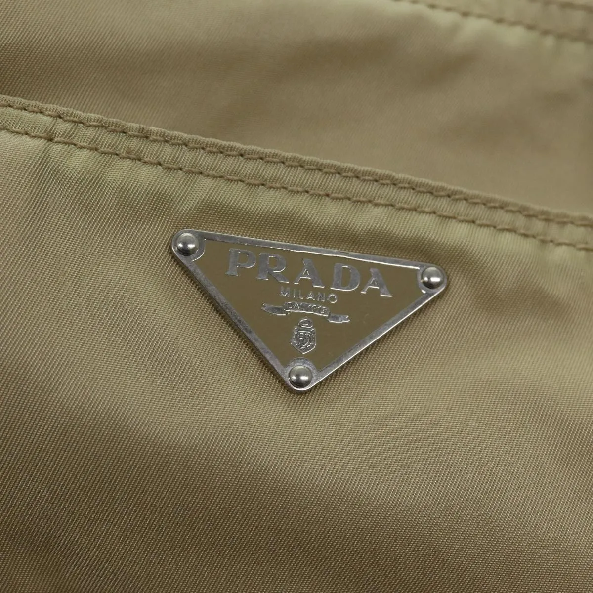 Trendy Inspired Prada Tote Bag Nylon Beige Auth 75668