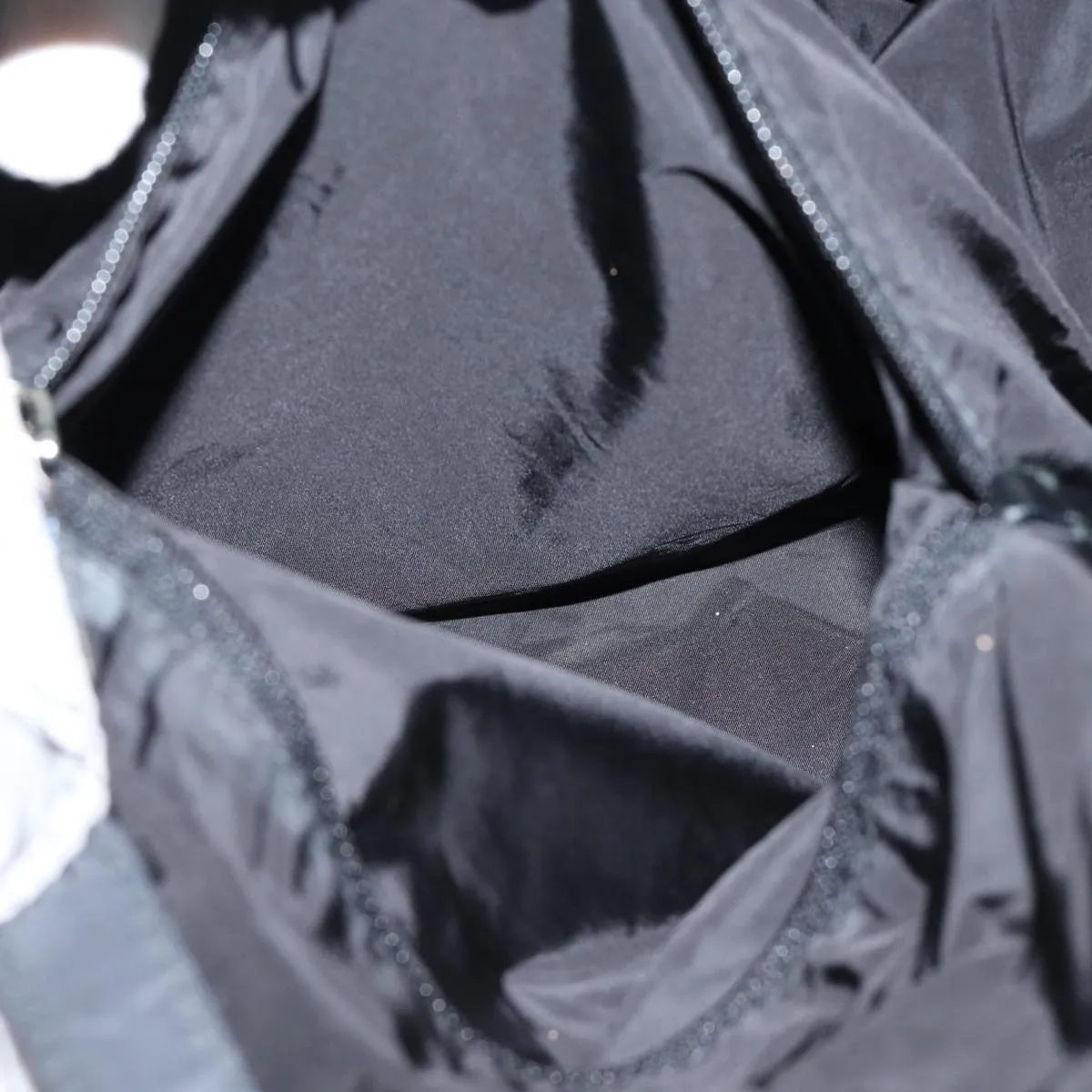 Trendy Inspired Prada Tote Bag Nylon Black Gray Auth 69946