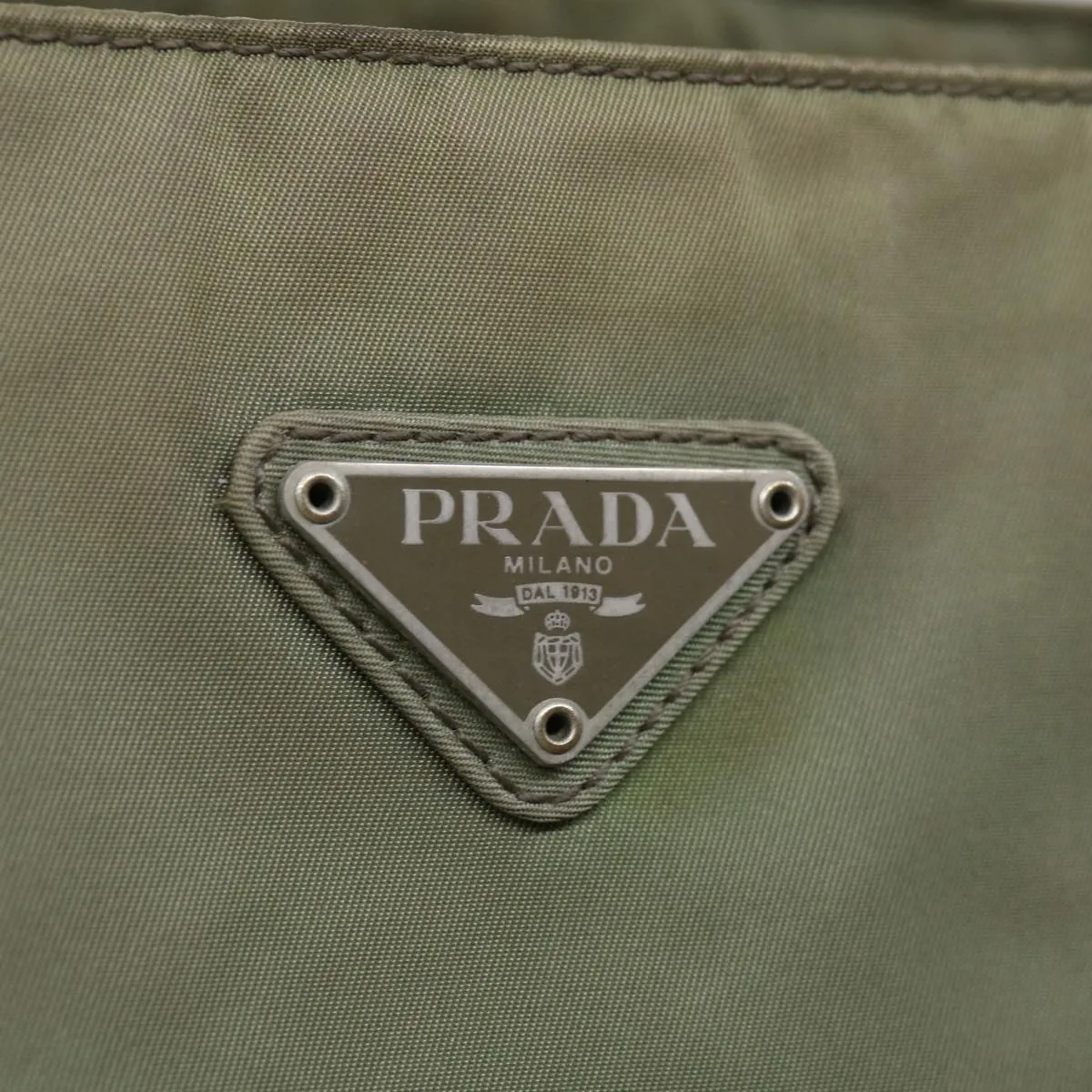 Trendy Inspired Prada Tote Bag Nylon Khaki Auth 67219